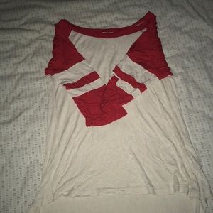 Red and White Baseball Tee